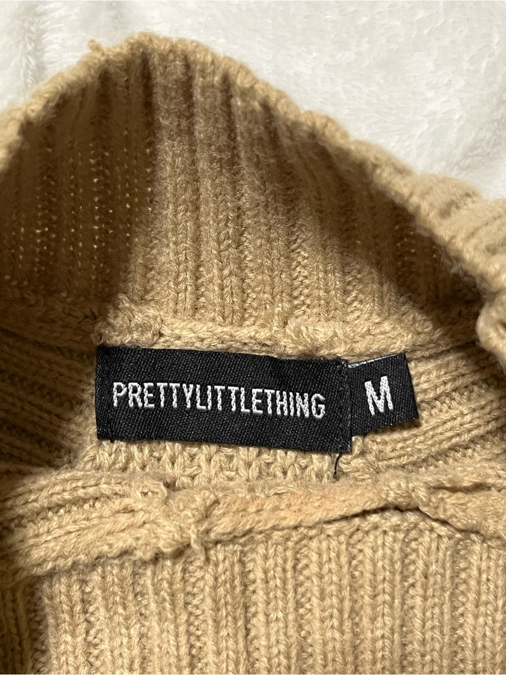 PrettyLittleThing Camel Ribbed Halter Knit Tank - Picture 5 of 5